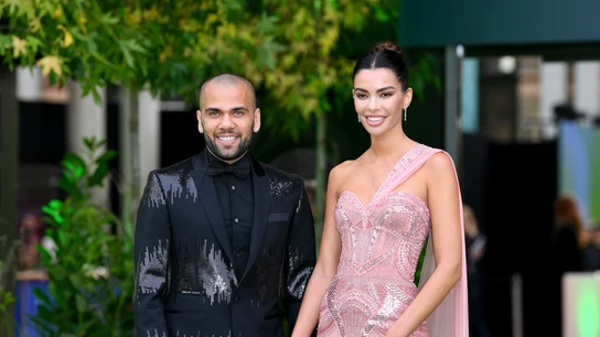 Dani Alves y Joana Sanz, durante un evento en Londres en 2021 Dani Alves y Joana Sanz, durante un evento en Londres en 2021