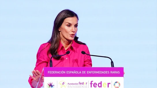 La Reina Letizia interviene durante el acto oficial por el Día Mundial de las Enfermedades Raras. La Reina Letizia interviene durante el acto oficial por el Día Mundial de las Enfermedades Raras.