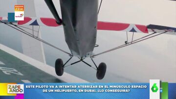 El increíble aterrizaje de una avioneta en el helipuerto de un edificio en Dubái