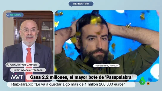 ¿Cuánto se lleva Hacienda del bote de Rafa en Pasapalabra? El exdirector de la Agencia Tributaria responde ¿Cuánto se lleva Hacienda del bote de Rafa en Pasapalabra? El exdirector de la Agencia Tributaria responde