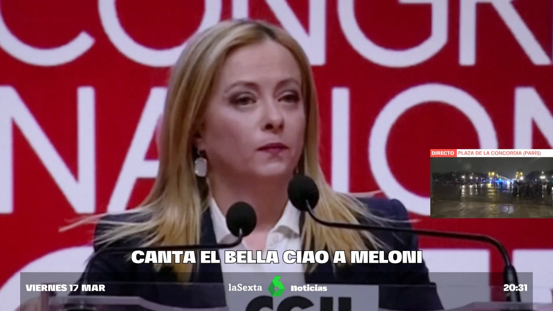 La líder ultraderechista Giorgia Meloni