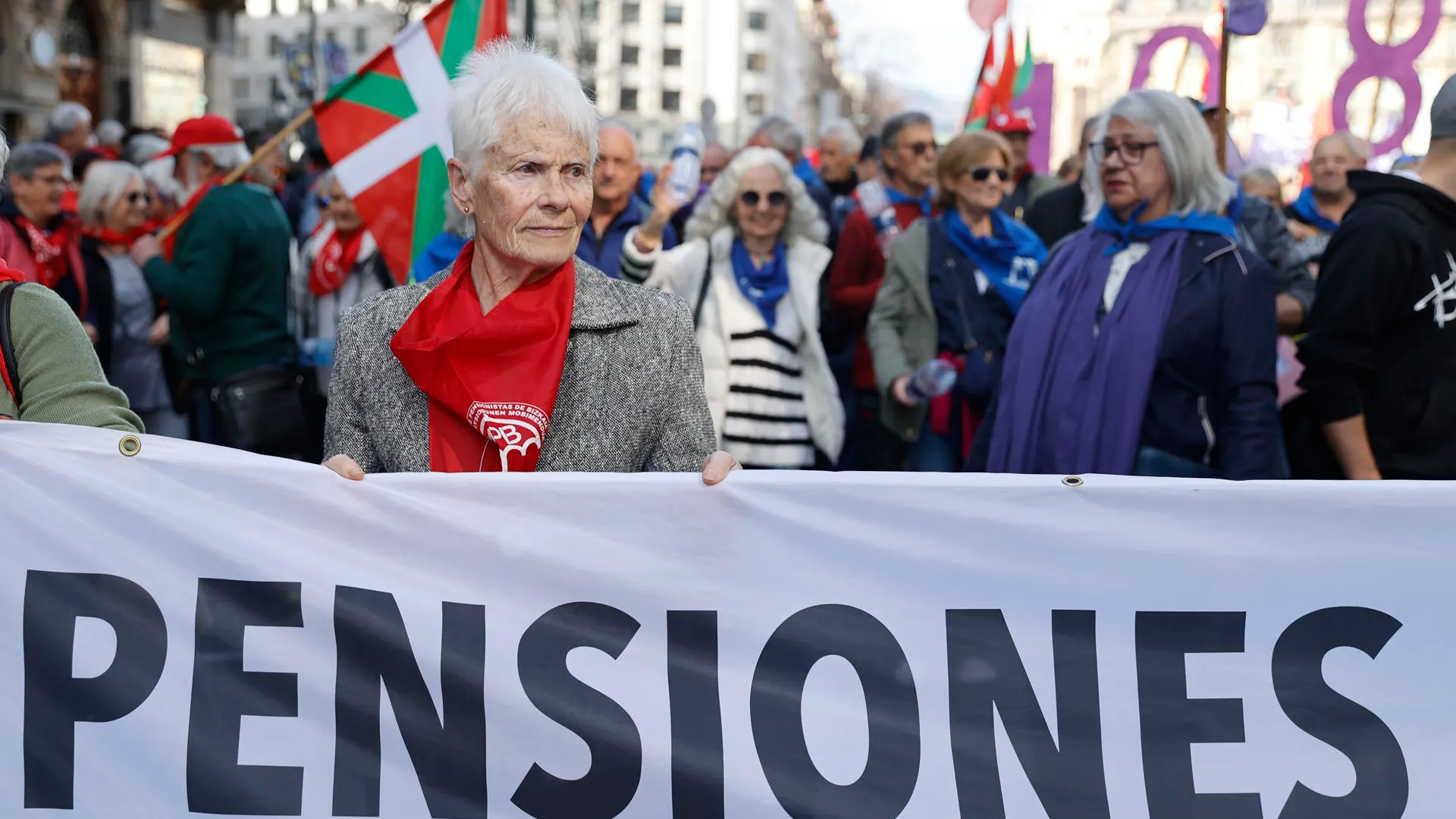 Manifestación de pensionistas en Bilbao