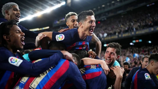 Los jugadores del Barça celebran un gol Los jugadores del Barça celebran un gol
