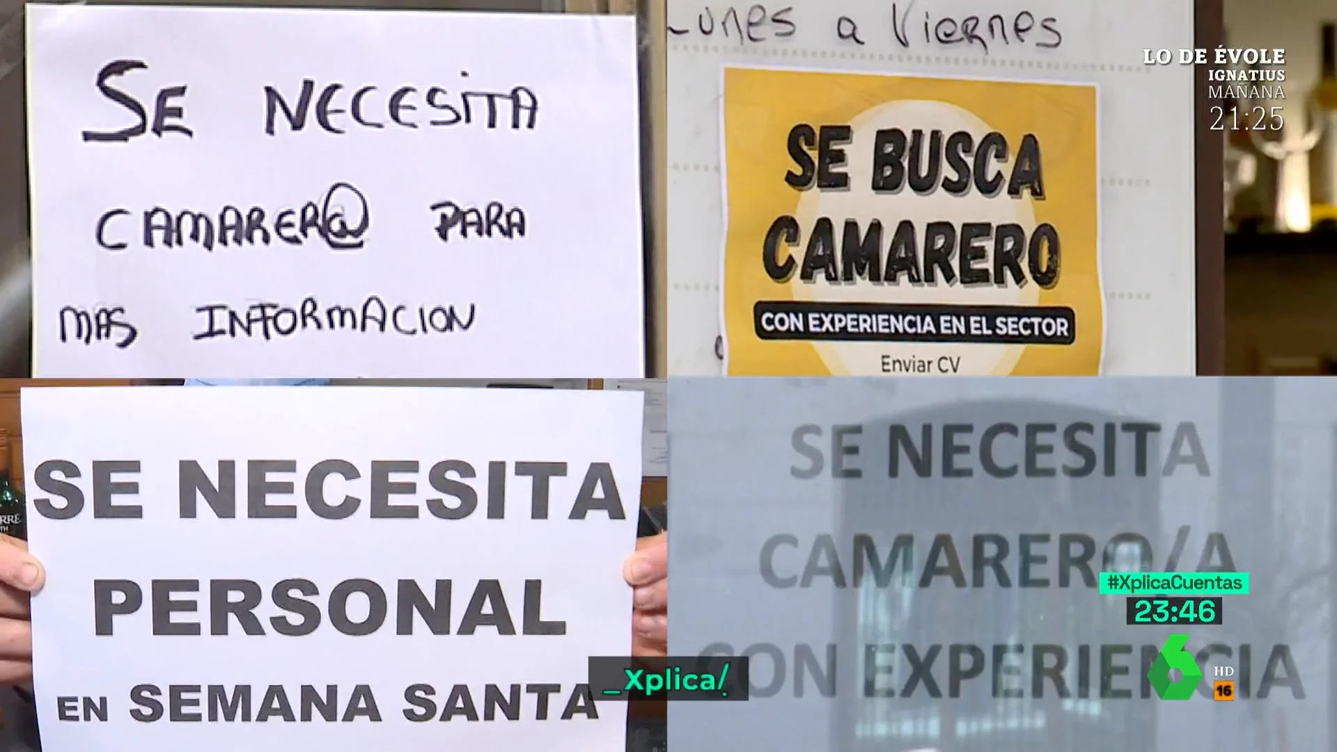 ¿Faltan camareros porque "no quieren trabajar" y prefieren "paguitas" o se necesitan "condiciones dignas"?