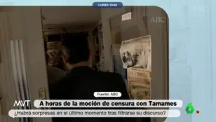 Ramón Tamames enarbolando una bandera comunista: la foto de los años 70 que él tiene en su despacho