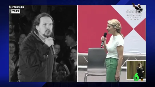 Yolanda Díaz parafrasea un discurso de Pablo Iglesias de 2019 para pedir la unión de la izquierda Yolanda Díaz parafrasea un discurso de Pablo Iglesias de 2019 para pedir la unión de la izquierda