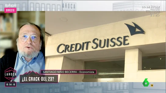 Niño Becerra, sobre la crisis del Credit Suisse: La gran pregunta es cuántos bancos están enfermos Niño Becerra analiza en 'La Roca' la situación del sistema financiero internacional tras el colapso del Silicon Valley Bank y el Credit Suisse. En este vídeo, apunta a un informe que indicaría que "hasta 144 bancos en EEUU podrían tener problemas".