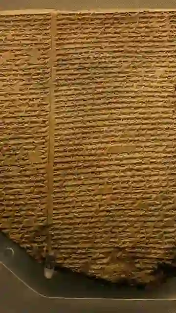 Poema de Gilgamesh sobre una tablilla de arcilla. Poema de Gilgamesh sobre una tablilla de arcilla.