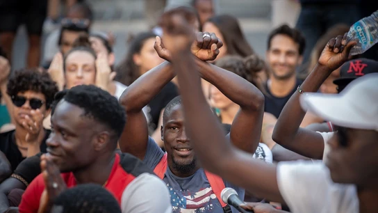 Manifestación contra la criminalización y la represión a manteros Manifestación contra la criminalización y la represión a manteros