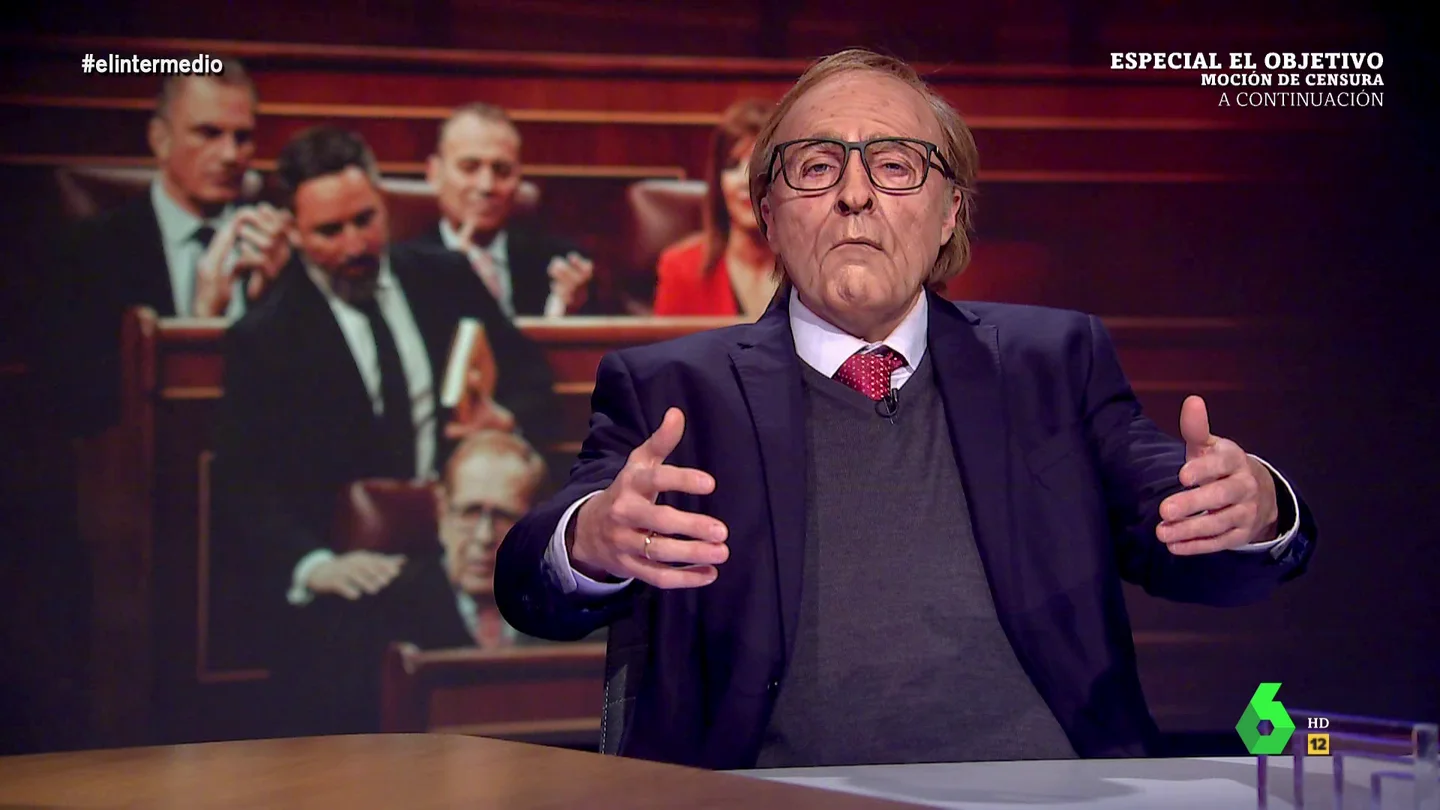Ramón Tamames analiza la moción de censura en El Intermedio: Por fin España ha podido escuchar mis opiniones "Hasta ahora solo lo hacían las teleoperadoras", afirma el 'Ramón Tamames' de Raúl Pérez, que en este vídeo de El Intermedio analiza cómo ha sido su día en el Congreso de los Diputados como protagonista de la moción de censura de Vox.