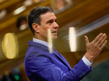 El presidente del Gobierno, Pedro Sánchez, en la moción de censura en el Congreso de los Diputados