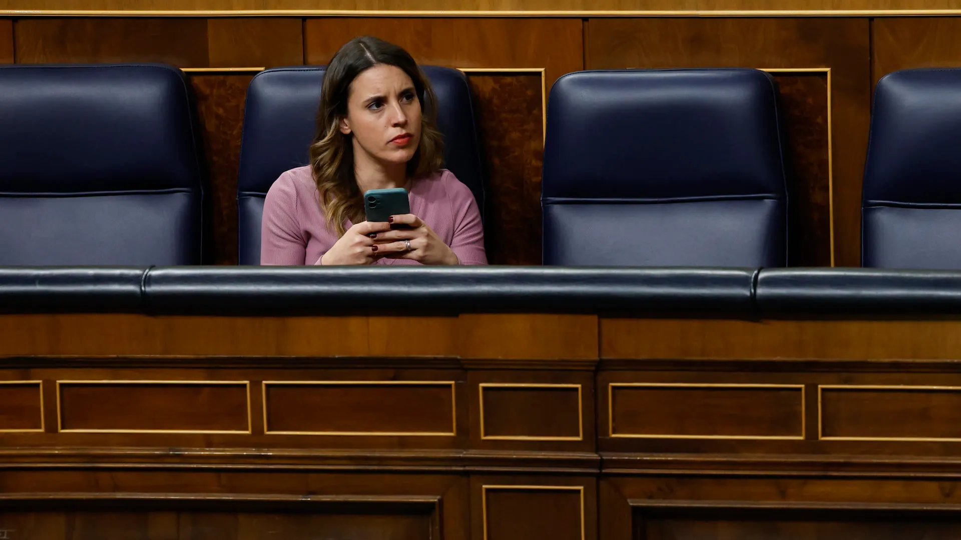 La ministra de Igualdad, Irene Montero, durante el debate de la moción de censura de VOX contra el presidente del Gobierno, Pedro Sánchez