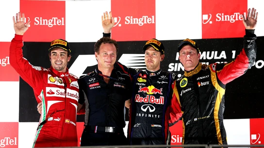 Fernando Alonso, horner, Vettel y Kimi Raikkonen Fernando Alonso, horner, Vettel y Kimi Raikkonen