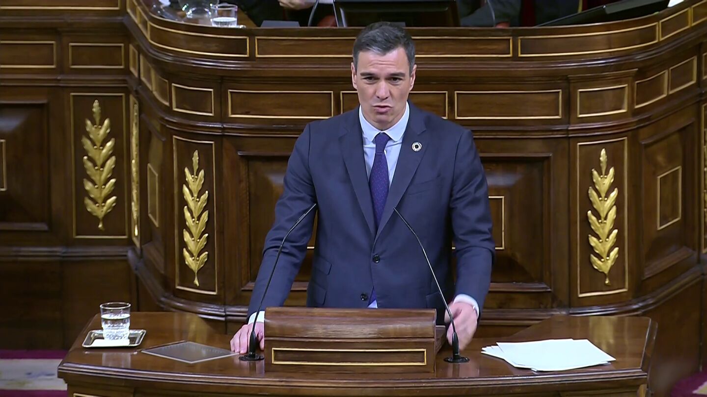 Pedro Sánchez en su última intervención en la moción de censura