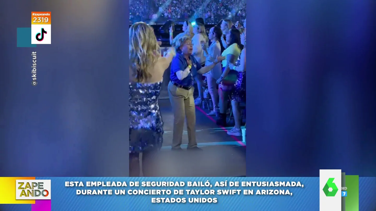 El baile de una empleada de seguridad que acapara todas las miradas en un concierto de Taylor Swift El baile de una empleada de seguridad que acapara todas las miradas en un concierto de Taylor Swift