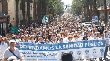 Manifestación contra la "privatización" de la sanidad andaluza en Málaga