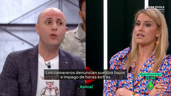 Afra Blanco, contundente con un hostelero: "Si los salarios fueran dignos, nadie vulneraría su descanso y ocio para trabajar más horas" Afra Blanco, contundente con un hostelero: "Si los salarios fueran dignos, nadie vulneraría su descanso y ocio para trabajar más horas"