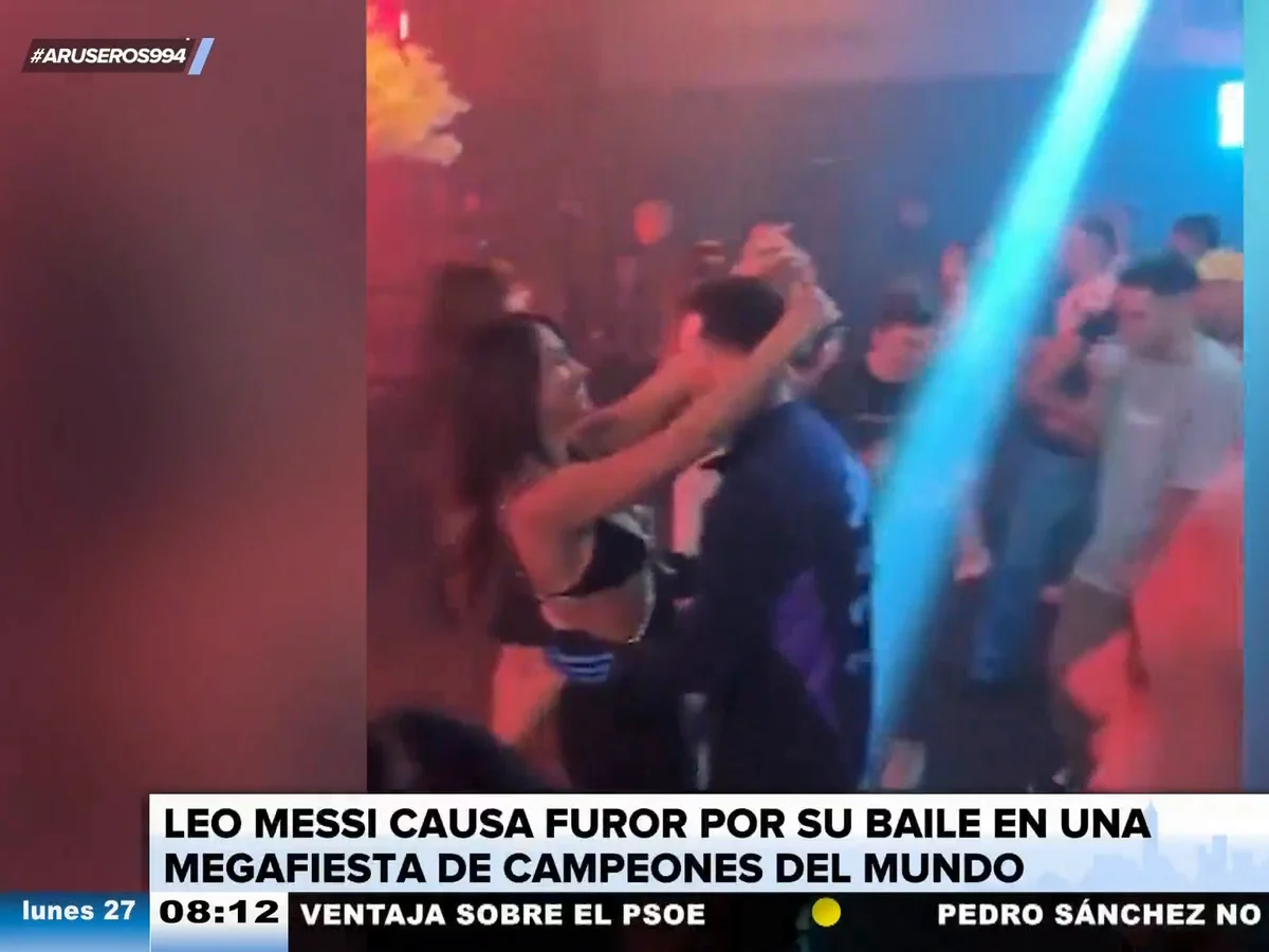El viral de Leo bailando cumbia con Roccuzzo vestido con el de la argentina