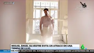 Miguel Ángel Silvestre ayuda a evitar un atraco en una tienda de lujo