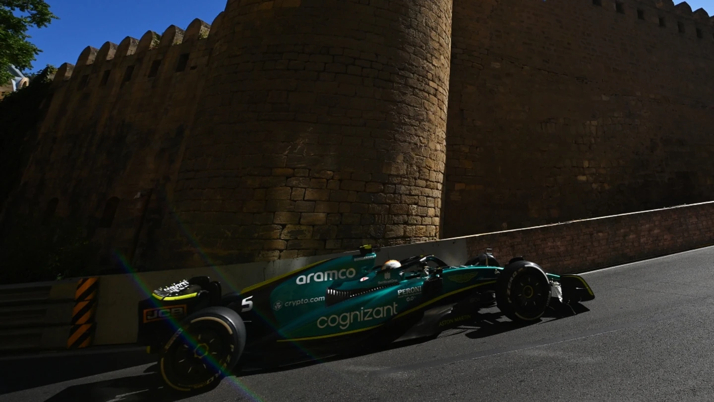 Un Aston Martin, en el GP de Azeribaiyán Un Aston Martin, en el GP de Azeribaiyán