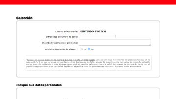 La página web de Nintendo en la que podemos solicitar la reparación de nuestros Joy-Con