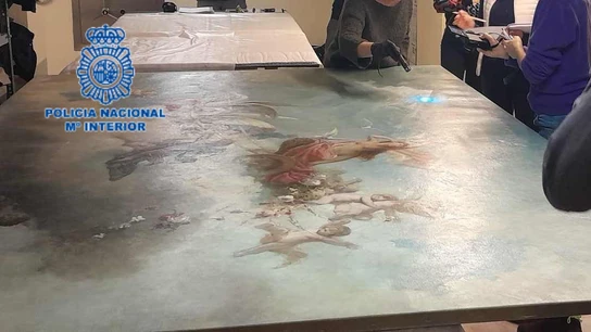 Imagen de una de las obras intervenidas en la feria de antigüedades italiana. Imagen de una de las obras intervenidas en la feria de antigüedades italiana.