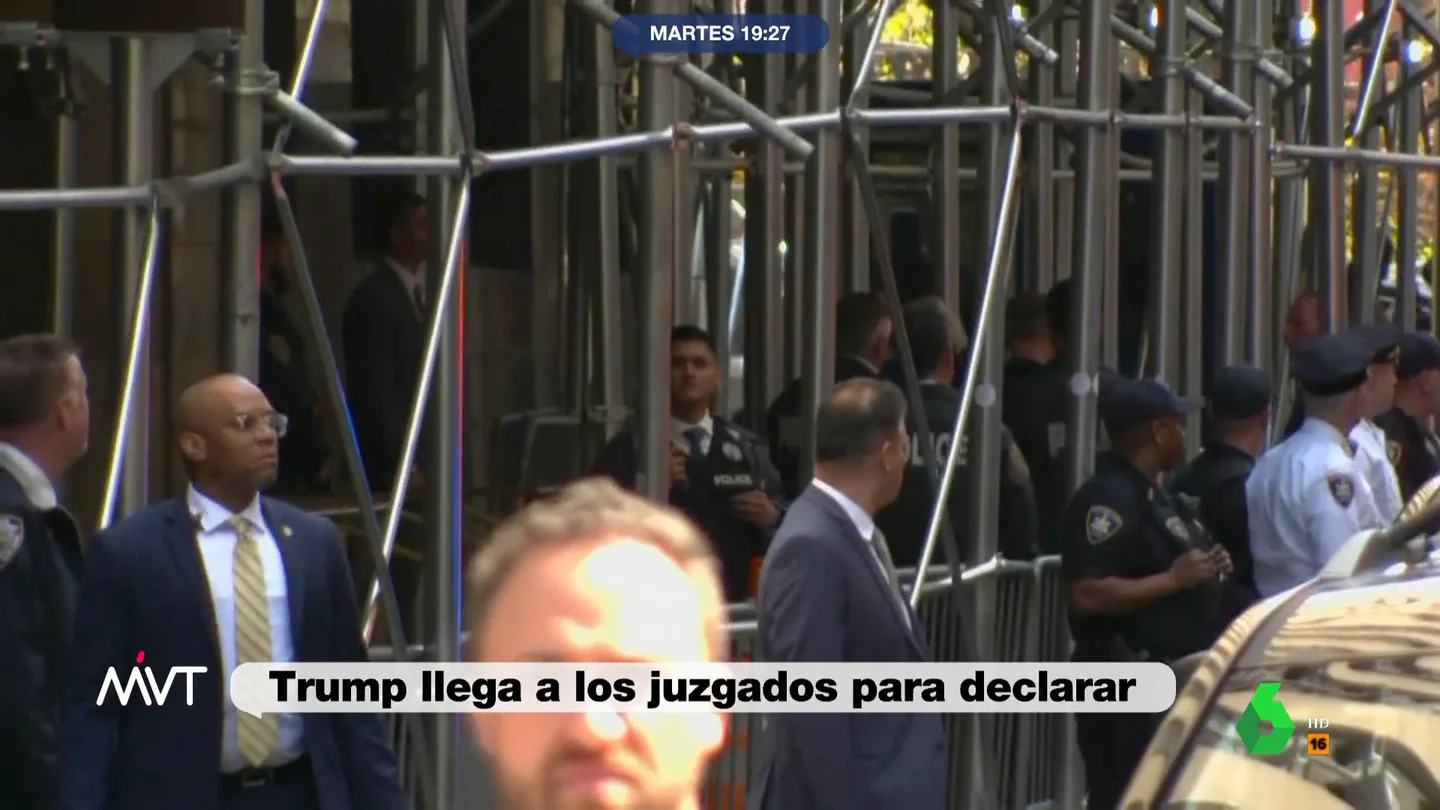 Trump llega al juzgado Trump llega al juzgado