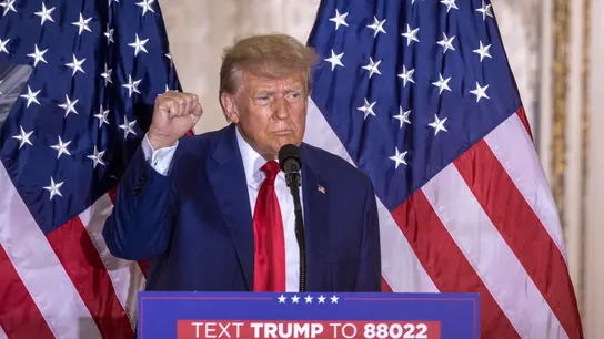 El expresidente estadounidense Donald J. Trump en su resort Mar-a-Lago en Palm Beach, Florida, EE.UU., este 4 de abril de 2023. El expresidente estadounidense Donald J. Trump en su resort Mar-a-Lago en Palm Beach, Florida, EE.UU., este 4 de abril de 2023.