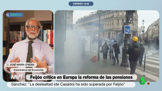 El análisis de José María O'Kean sobre la reforma de las pensiones en Francia: "No tiene lógica que sigan queriendo jubilarse a los 62" El análisis de José María O'Kean sobre la reforma de las pensiones en Francia: "No tiene lógica que sigan queriendo jubilarse a los 62"
