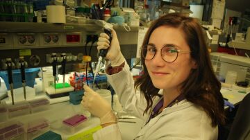 La científica Morgan Lucas, del grupo de investigación de la doctora Eva Novoa en el Centro de Regulación Genómica