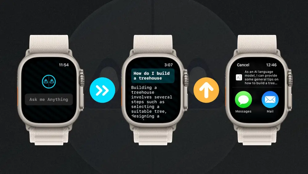 Interfaz de ChatGPT para el Apple Watch