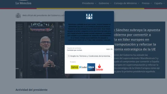 Nueva estafa: se hacen pasar por La Moncloa para robar los datos de usuarios de cuatro bancos Nueva estafa: se hacen pasar por La Moncloa para robar los datos de usuarios de cuatro bancos