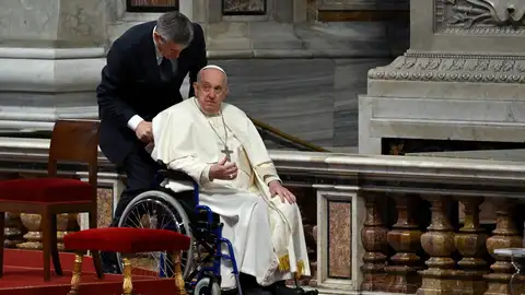 El papa Francisco durante la misa del domingo en el Vaticano