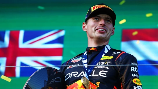 Max Verstappen, tras ganar una carrera Max Verstappen, tras ganar una carrera