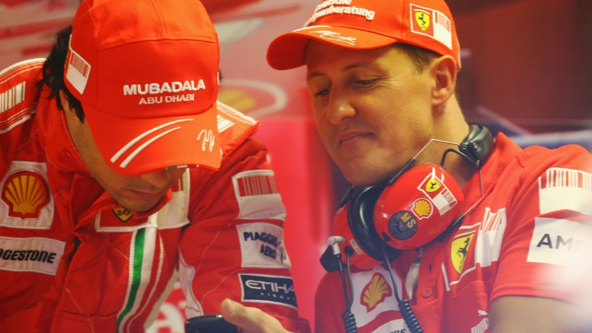 Felipe Massa, con Michael Schumacher