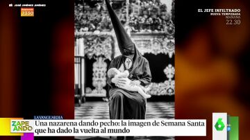La imagen de una nazarena dando el pecho que se ha vuelto viral en redes esta semana santa