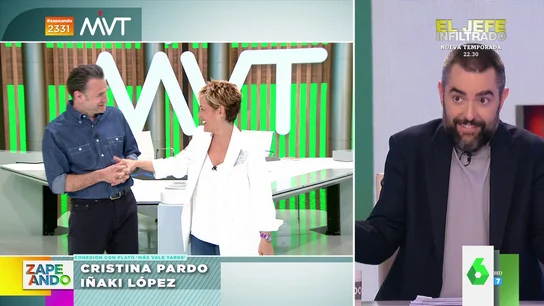 La lluvia de dardos entre Dani Mateo, Cristina Pardo e Iñaki López La lluvia de dardos entre Dani Mateo, Cristina Pardo e Iñaki López