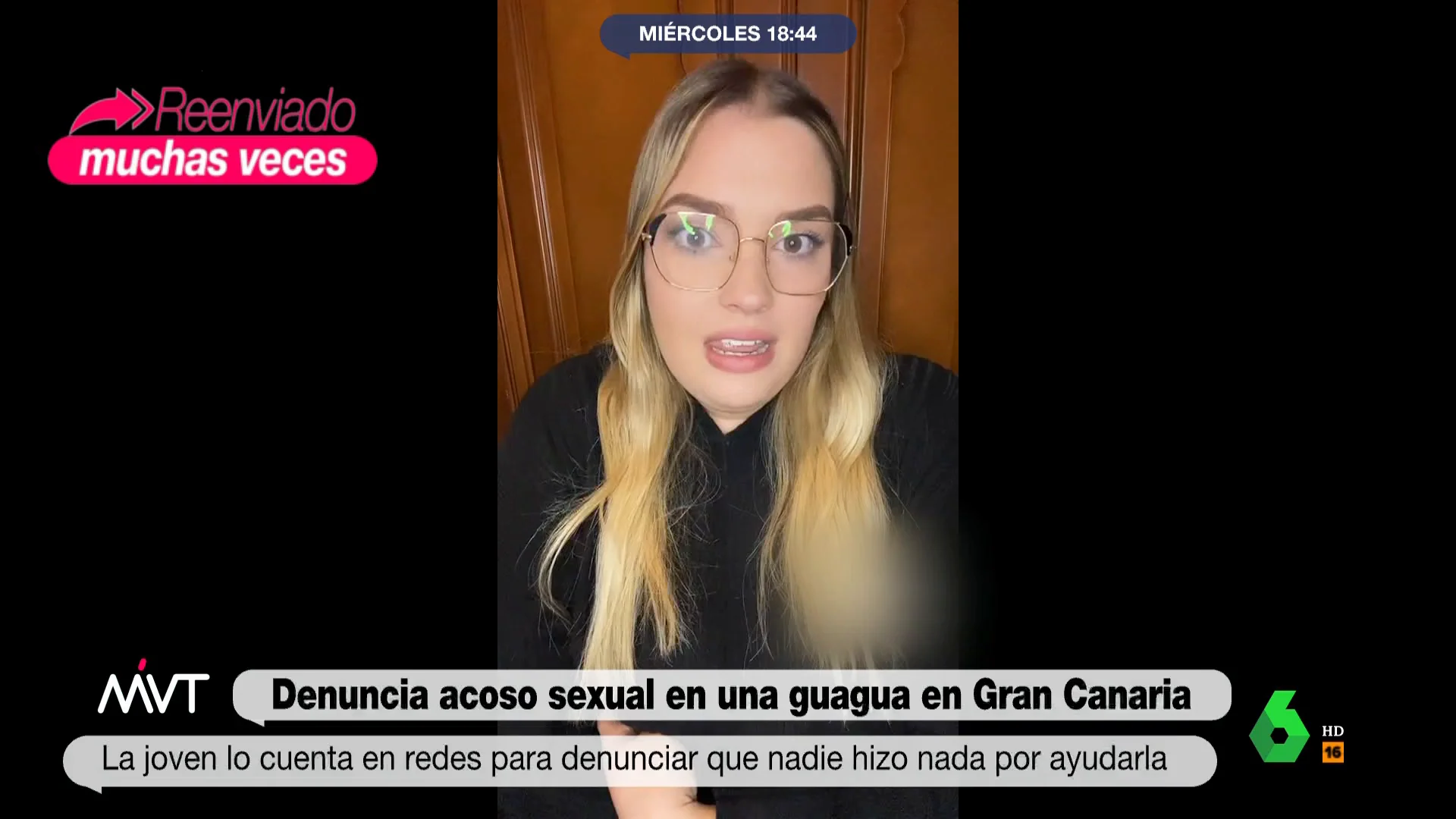 La joven, de 17 años, contaba en las redes sociales haber sufrido acoso sexual en un autobús de Gran Canaria: "En mi cabeza no entraba que un señor de esa edad me estuviera agarrando el culo", explicaba. El análisis de Más Vale Tarde, en este vídeo.