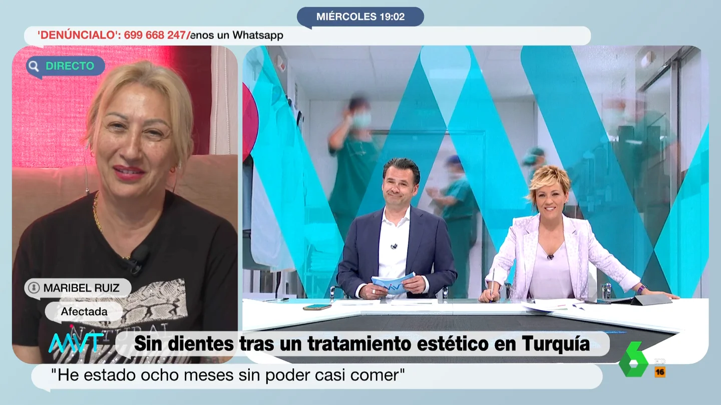 Maribel sorprende a Cristina Pardo al confesar si volvería a operarse tras perder todos los dientes en Turquía Maribel sorprende a Cristina Pardo al confesar si volvería a operarse tras perder todos los dientes en Turquía
