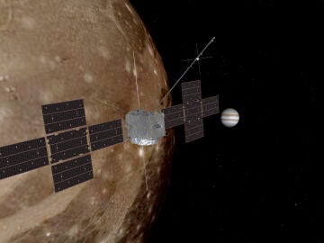 Ilustración de la misión Juice alrededor de Júpiter