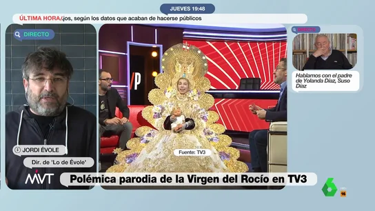 La sincera opinión de Jordi Évole sobre la "andaluzofobia" en la polémica parodia de TV3 sobre la Virgen del Rocío: "Hay una utilización del conflicto mutua" La sincera opinión de Jordi Évole sobre la "andaluzofobia" en la polémica parodia de TV3 sobre la Virgen del Rocío: "Hay una utilización del conflicto mutua"