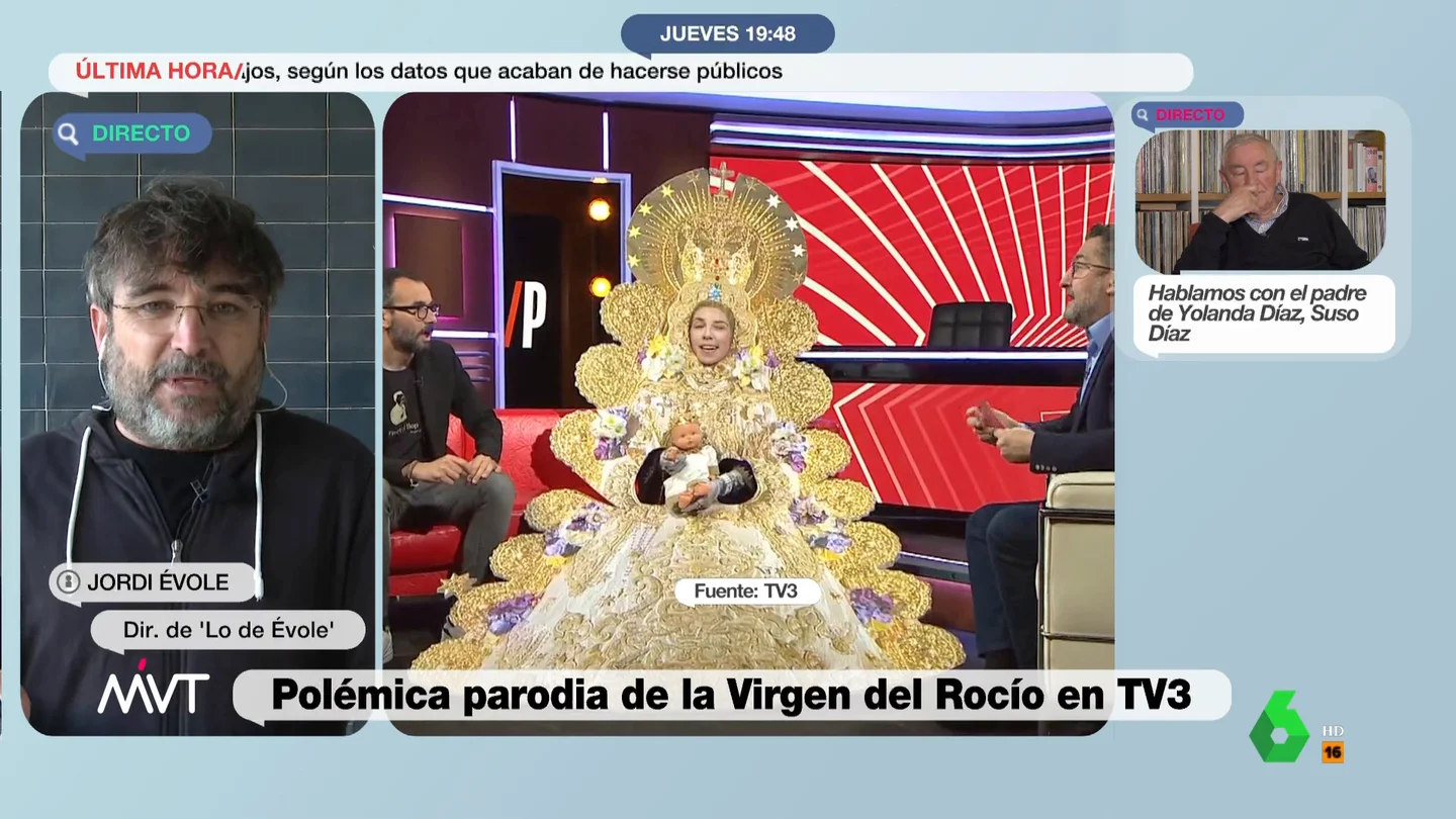 La sincera opinión de Jordi Évole sobre la "andaluzofobia" en la polémica parodia de TV3 sobre la Virgen del Rocío: "Hay una utilización del conflicto mutua" La sincera opinión de Jordi Évole sobre la "andaluzofobia" en la polémica parodia de TV3 sobre la Virgen del Rocío: "Hay una utilización del conflicto mutua"