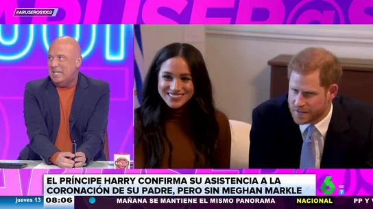 Alfonso Arús, al saber que el príncipe Harry irá sin Meghan Markle a la coronación de su padre: "Es una bajada de pantalones" Alfonso Arús, al saber que el príncipe Harry irá sin Meghan Markle a la coronación de su padre: "Es una bajada de pantalones"