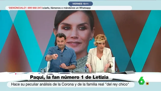 El llamamiento de Cristina Pardo e Iñaki López a la mujer fan de Letizia para que sea colaboradora de Más Vale Tarde: "Paqui, te queremos aquí" El llamamiento de Cristina Pardo e Iñaki López a la mujer fan de Letizia para que sea colaboradora de Más Vale Tarde: "Paqui, te queremos aquí"