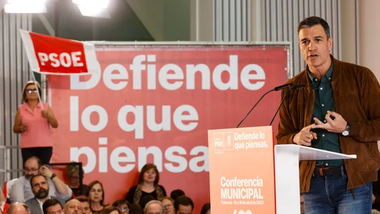 El presidente del Gobierno, Pedro Sánchez, durante su intervención en Valencia El presidente del Gobierno, Pedro Sánchez, durante su intervención en Valencia