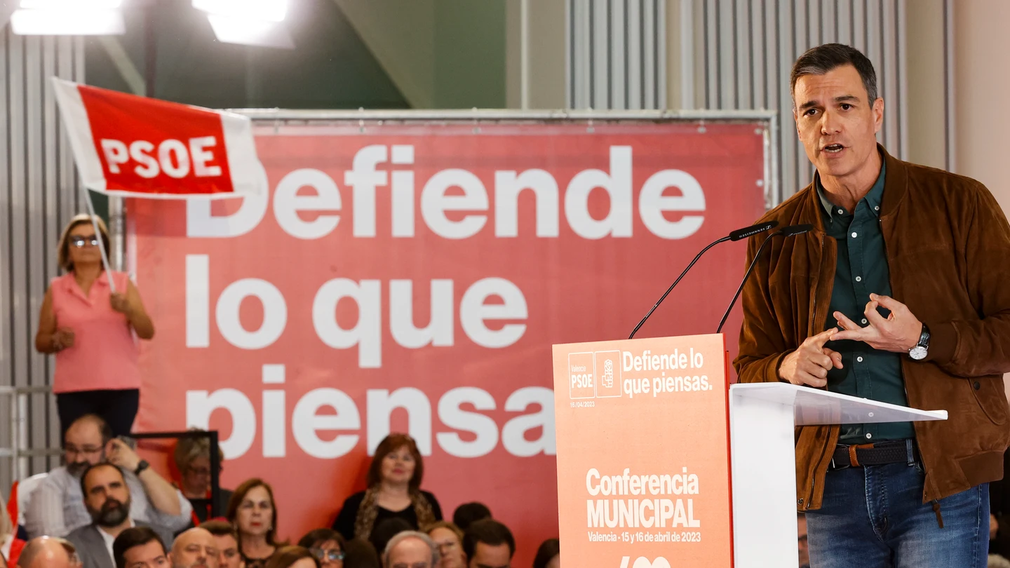 El presidente del Gobierno, Pedro Sánchez, durante su intervención en Valencia El presidente del Gobierno, Pedro Sánchez, durante su intervención en Valencia