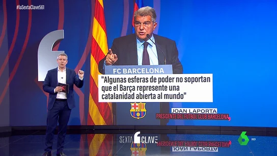Laporta se escuda en la Senyera para defenderse del caso Negreira: "Quieren destruir uno de los emblemas de Cataluña" Laporta se escuda en la Senyera para defenderse del caso Negreira: "Quieren destruir uno de los emblemas de Cataluña"