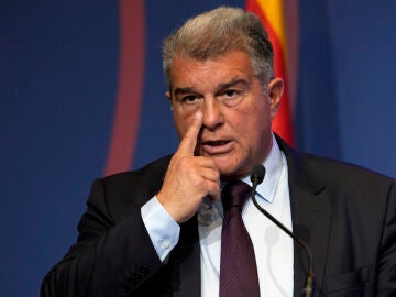 Joan Laporta, durante su comparecencia por el caso Negreira