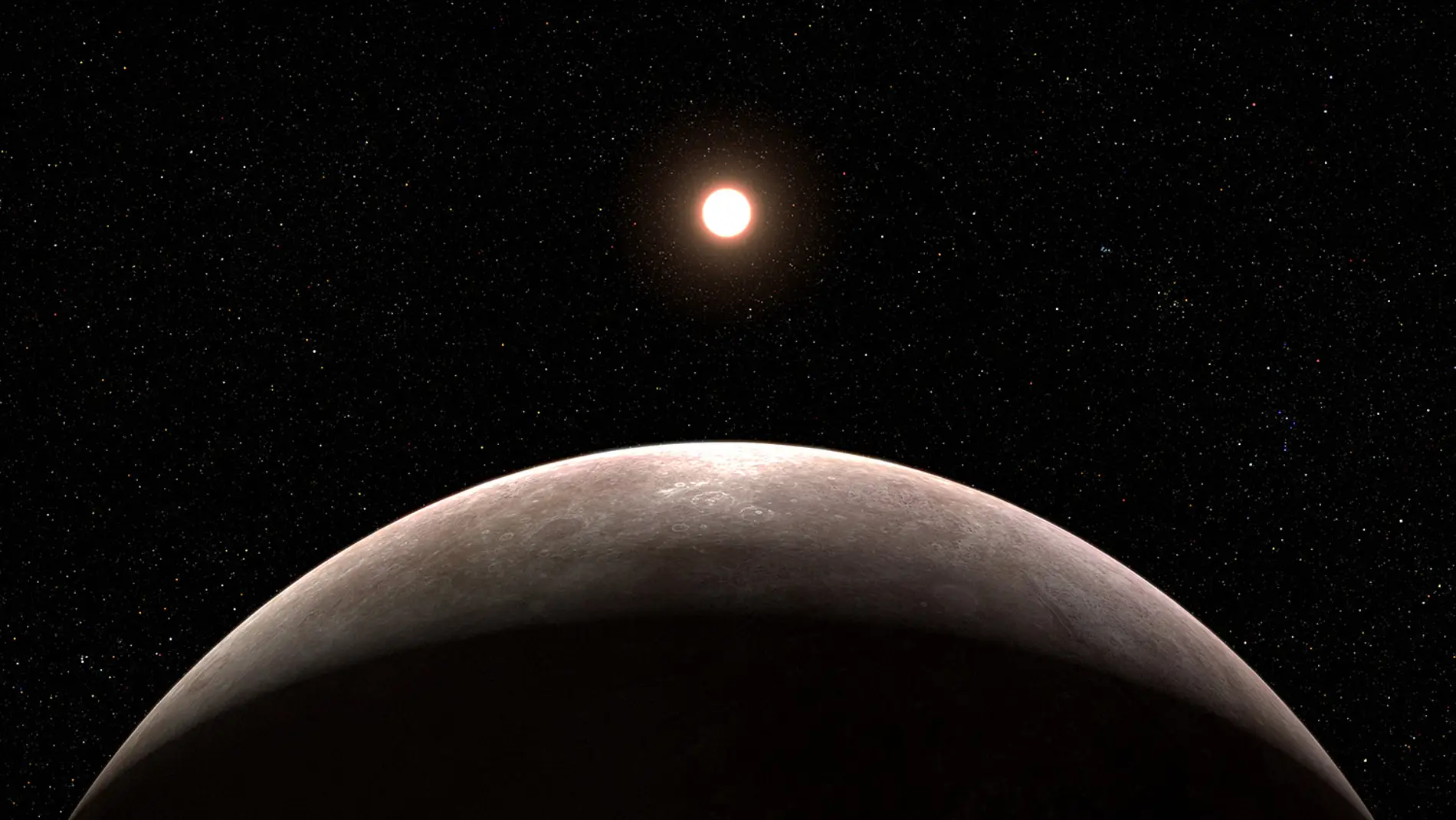 Ilustración de un exoplaneta y su estrella