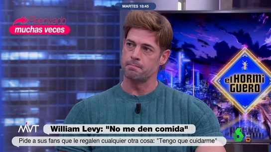 El motivo por el que William Levy no quiere que le regalen comida El motivo por el que William Levy no quiere que le regalen comida